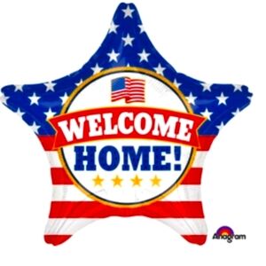 Welcome Home American Flag Star Shape 19 Inch Mylar Balloon Lot of 3